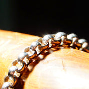 Vintage .999 Fine Silver Rolo Link Bracelet, 1/4" Round Links, Heavy Silver Chain Bracelet, USA .999, 8 1/4" L