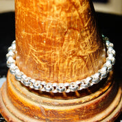 Vintage .999 Fine Silver Rolo Link Bracelet, 1/4" Round Links, Heavy Silver Chain Bracelet, USA .999, 8 1/4" L