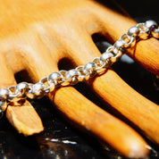 Vintage .999 Fine Silver Rolo Link Bracelet, 1/4" Round Links, Heavy Silver Chain Bracelet, USA .999, 8 1/4" L