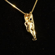 Vintage 14K Gold Diamond Accent Lion Charm, .13 CT Brilliant Diamond, Petite Yellow Gold Lion Pendant, 585 Jewelry, 28mm x 11mm
