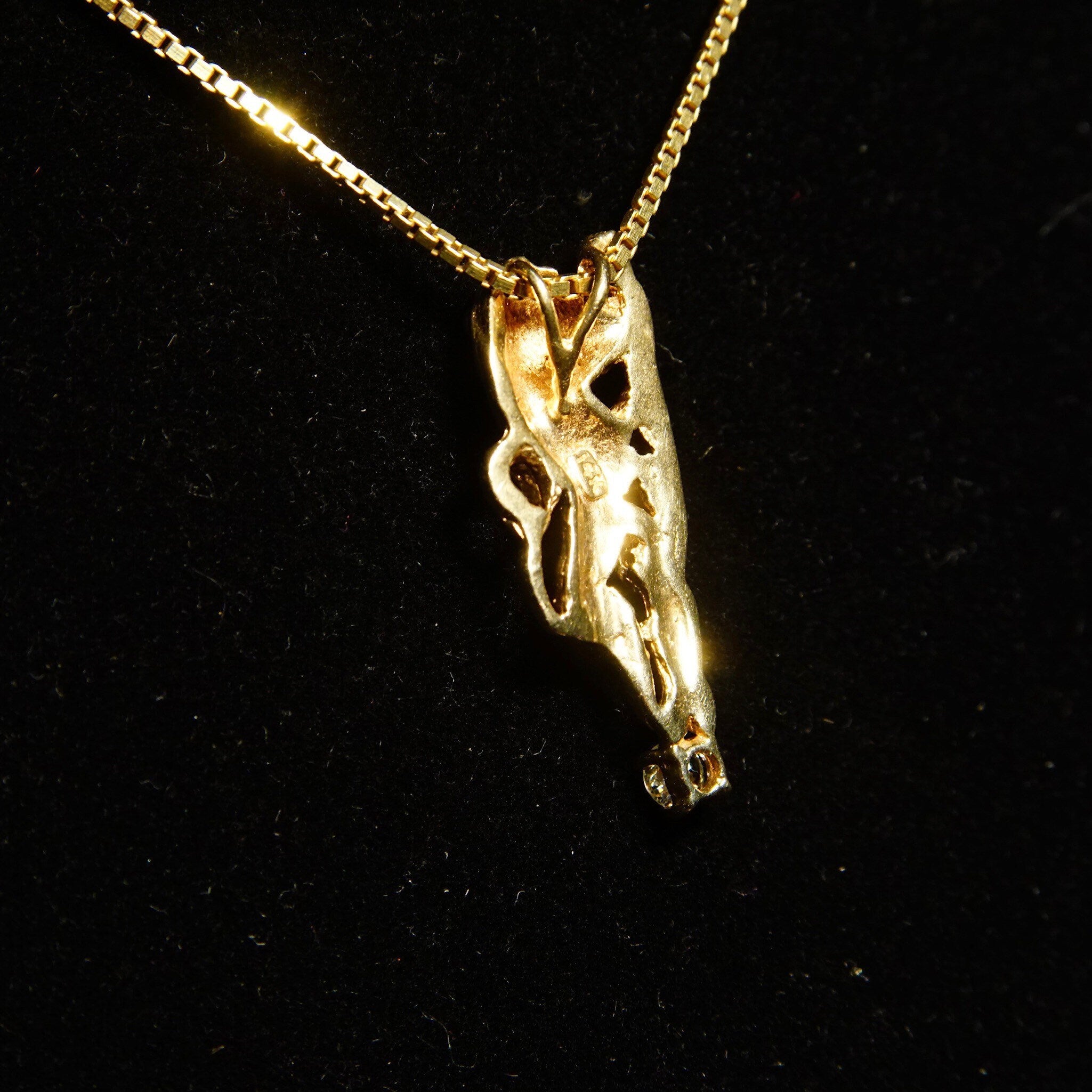 Vintage 14K Gold Diamond Accent Lion Charm, .13 CT Brilliant Diamond, Petite Yellow Gold Lion Pendant, 585 Jewelry, 28mm x 11mm