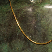Vintage 18K Yellow Gold Box Chain Necklace Made In France, 1.75mm Gold Box Link Chain, Solid Gold Chain, 750 Jewelry, Unisex, 19 7/8" Long