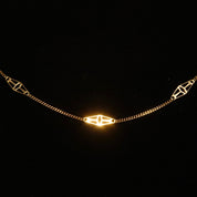Vintage Italian 14K Gold Filigree Station Necklace, Elegant Yellow Gold Chain, Feminine Gold Chain, 585 Jewelry, 18 1/4" L
