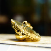 Vintage Ornate Gold Oval Dome Sash Pin, Chunky 3-D Gold Brooch, Intricate Layered Details, Symmetrical Design, 1 3/4" L