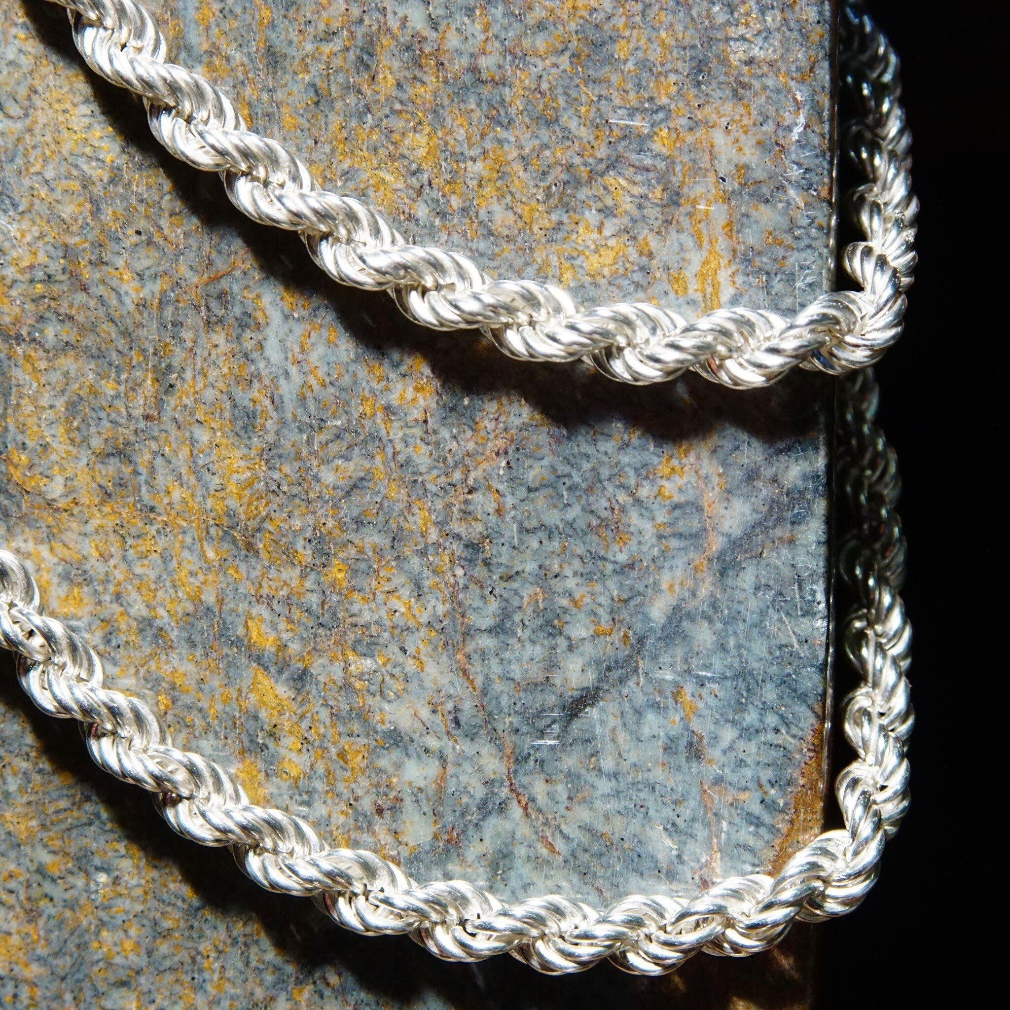 Vintage Sterling Silver Rope Chain Necklace, Unisex Chain, 5.5mm Heavy Silver Rope Chain, 925 Jewelry, 24 1/4 L