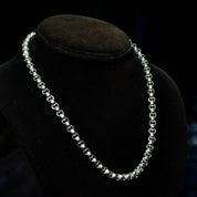 Vintage Sterling Silver Rolo Chain, 1/4 Open Circle Links, Large Silver Spring Ring Clasp, Heavy Sterling Chain, Unisex, 18 1/4" L