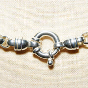 Vintage Sterling Silver Rolo Chain, 1/4 Open Circle Links, Large Silver Spring Ring Clasp, Heavy Sterling Chain, Unisex, 18 1/4" L