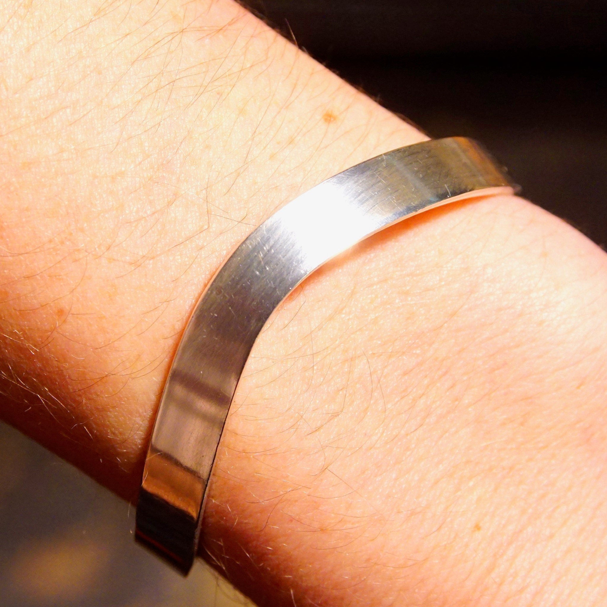Vintage Modernist Sterling Silver Chevron Cuff Bracelet, Sleek Minimalist Cuff, 925 Mexico, 8mm Wide Adjustable Cuff, 5 1/2" L