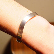 Vintage Modernist Sterling Silver Chevron Cuff Bracelet, Sleek Minimalist Cuff, 925 Mexico, 8mm Wide Adjustable Cuff, 5 1/2" L