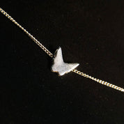 Vintage Minimalist Sterling Silver Butterfly Choker Necklace, Hecho En Mexico 965, 1mm Silver Cable Chain, 3 Butterfly Silhouette Charms,