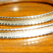 Vintage Sterling Silver Omega Collar Necklace, Modernist Choker, 7.25 Omega Link Chain, Lobster Claw Clasp, Italy 925 Jewelry, 16 1/4" Long
