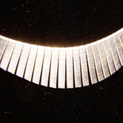 Vintage Italian Sterling Silver Fringe Collar Necklace, Cleopatra Style, Graduated Fringe Wave Choker, Modernist Necklace, 16 1/4" L