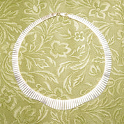 Vintage Italian Sterling Silver Fringe Collar Necklace, Cleopatra Style, Graduated Fringe Wave Choker, Modernist Necklace, 16 1/4" L