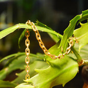 Vintage 585 Yellow Gold Oval Link Bracelet, 4.5mm Chunky Hollow Gold Cable Chain, 14K Statement Bracelet, Unisex, 7 1/4 L