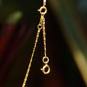 Vintage 14K Yellow Gold Opal Diamond Accent Teardrop Pendant Necklace, 1mm Snail Link Chain, White Opal Gemstone, .03 CT Diamond, 16 3/8" L