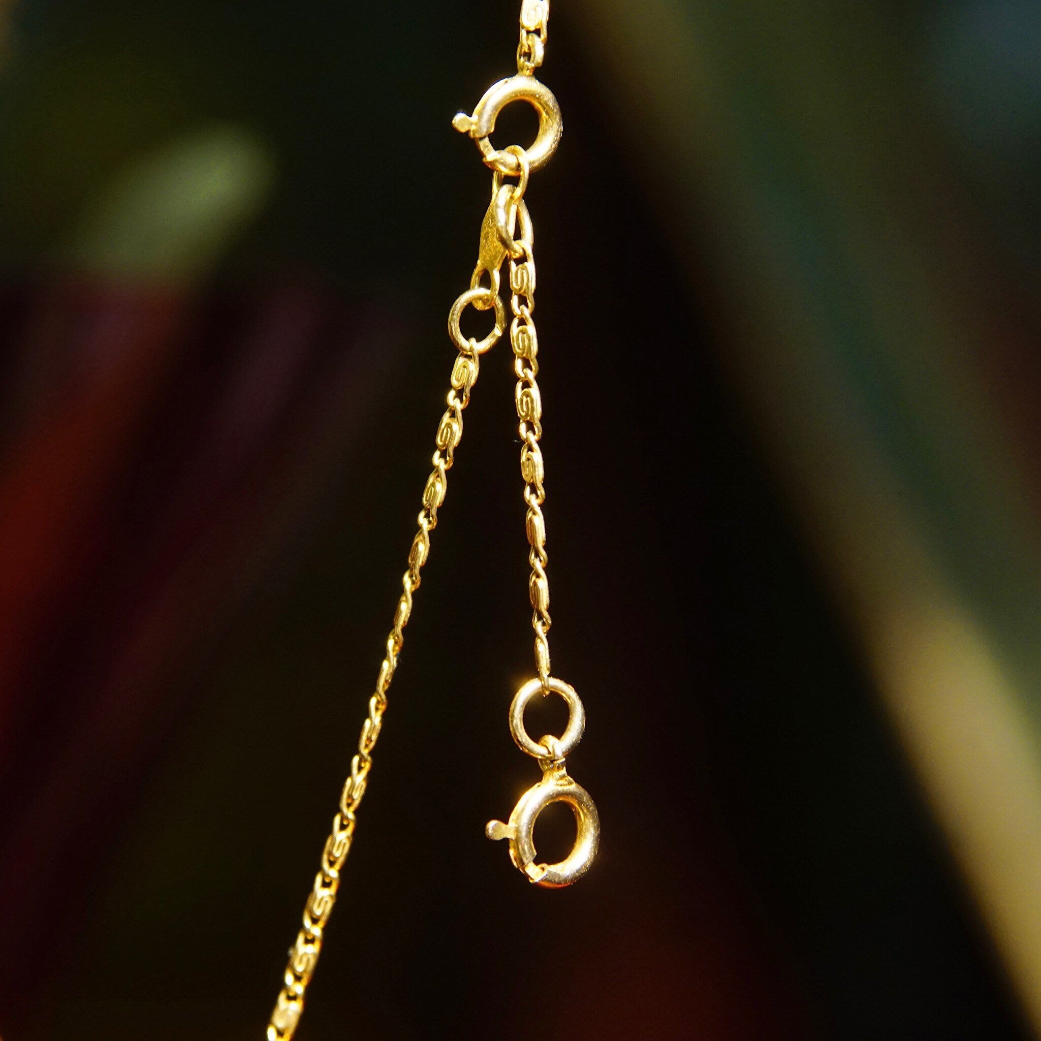 Vintage 14K Yellow Gold Opal Diamond Accent Teardrop Pendant Necklace, 1mm Snail Link Chain, White Opal Gemstone, .03 CT Diamond, 16 3/8" L