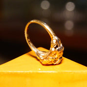Vintage 14K Masonic Order Of The Eastern Star Ring, .18 CT OEC Diamond, Multi-Color Gemstones, Yellow Gold Freemason Ring, Size 6 1/2 US