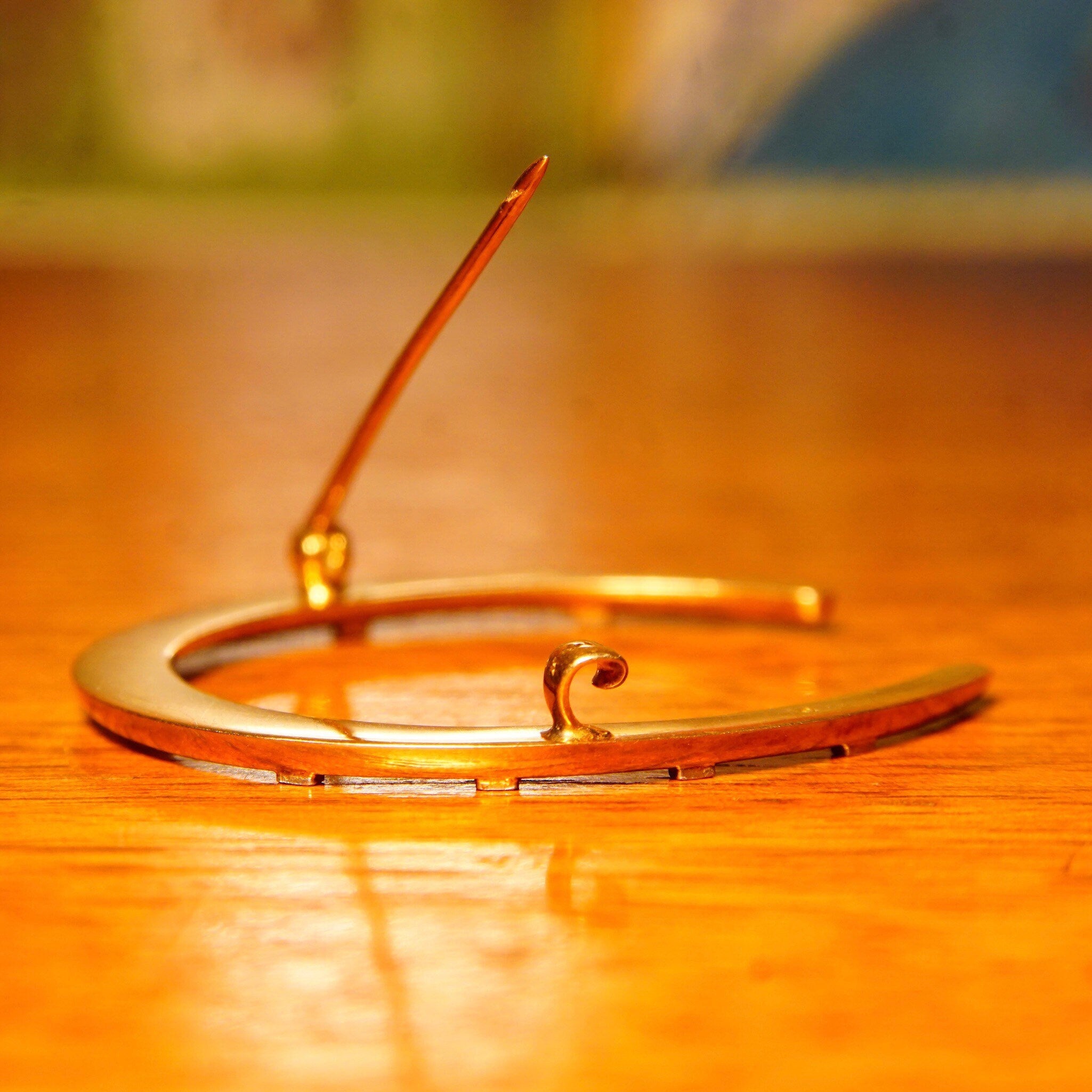 Antique 14K Gold & Platinum Horseshoe Brooch, Large Victorian Horseshoe Pin, Platinum Nail Heads, Riker Brothers, Equestrian, 1 5/8" L