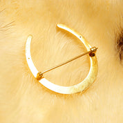 Antique 14K Gold & Platinum Horseshoe Brooch, Large Victorian Horseshoe Pin, Platinum Nail Heads, Riker Brothers, Equestrian, 1 5/8" L