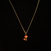 Vintage 18K Gold Enameled Mushroom Charm Necklace, Red & White Enamel, Magic Mushrooms, .8mm Yellow Gold Box Chain, 750 Jewelry, 18 1/2" L