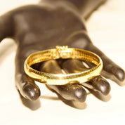 Vintage Italian 14K Yellow Gold Omega Bracelet, Solid Gold Link Bracelet, 8mm Gold Band, Box Clasp, Unisex, 585 Jewelry, 7 1/8" L