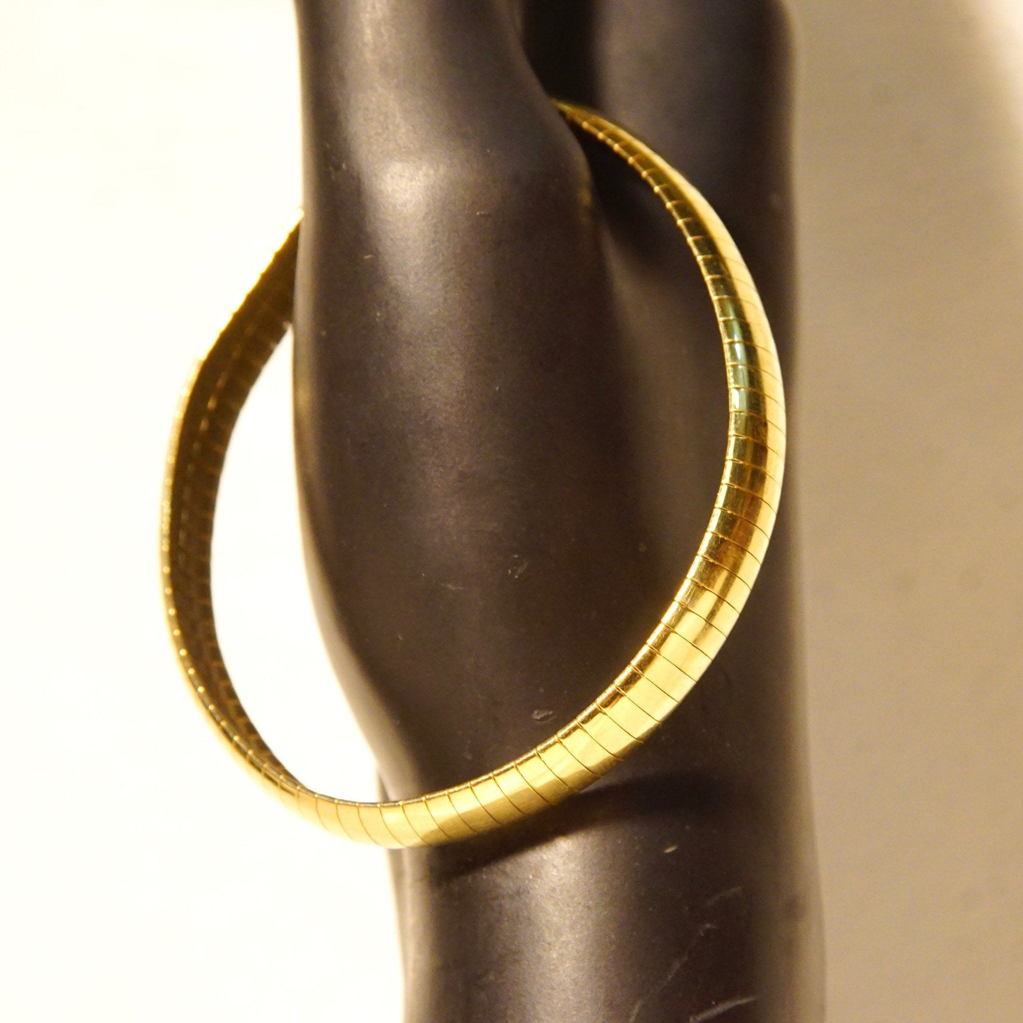 Vintage Italian 14K Yellow Gold Omega Bracelet, Solid Gold Link Bracelet, 8mm Gold Band, Box Clasp, Unisex, 585 Jewelry, 7 1/8" L