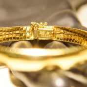 Vintage Italian 14K Yellow Gold Omega Bracelet, Solid Gold Link Bracelet, 8mm Gold Band, Box Clasp, Unisex, 585 Jewelry, 7 1/8" L