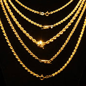 Vintage 14K Yellow Gold Rope Chains, Hollow Gold Rope Chain Necklace, Unisex Chain, Classic Gold Chain, 585 Jewelry, 16-24