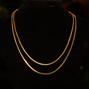 Vintage Italian 14K Gold Box Chains, 1.5mm Solid Yellow Gold Box Chains, Fine Gold Chains, Pendant Chain, 585 Jewelry, 16/18 Long