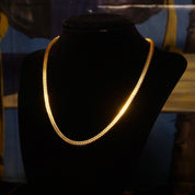 Vintage Italian Modernist 14K Gold Square Snake Link Chain Necklace, 4mm Articulated Gold Chain, Chunky Gold Chain, 585, Unisex, 19 L