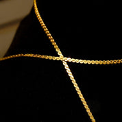 Vintage Italian 14K Gold Serpentine Chain, 2mm Articulated Gold Chain Necklace, Solid Yellow Gold Chain, Unisex 585 Jewelry, 19 3/4 L