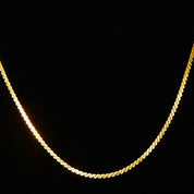 Vintage Italian 14K Gold Serpentine Chain, 2mm Articulated Gold Chain Necklace, Solid Yellow Gold Chain, Unisex 585 Jewelry, 19 3/4 L