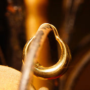 Vintage 14K Yellow Gold Crescent Hoop Earrings, Puffed Hollow Graduated Hoops, Hinged Huggie Earwire, Lightweight, 585 Accessories, 1 1/8"