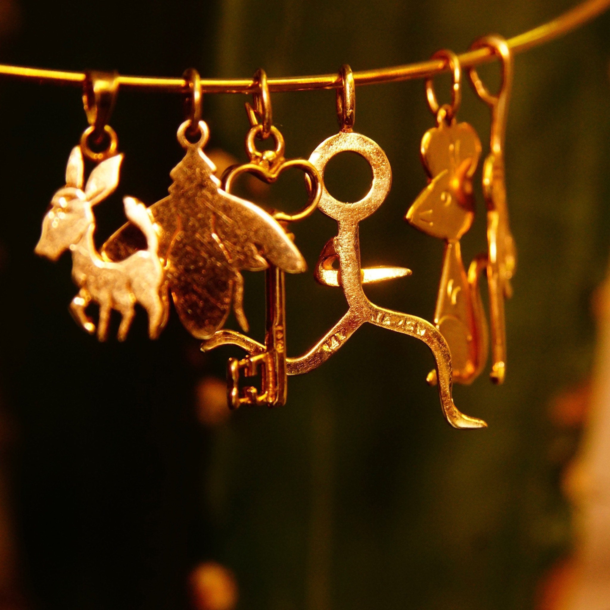 Vintage 14K Solid Yellow Gold Charms/Pendants, Assortment Of Cute Gold Charms, Animal Shapes & Objets, 585 Charm Bracelet Accessories
