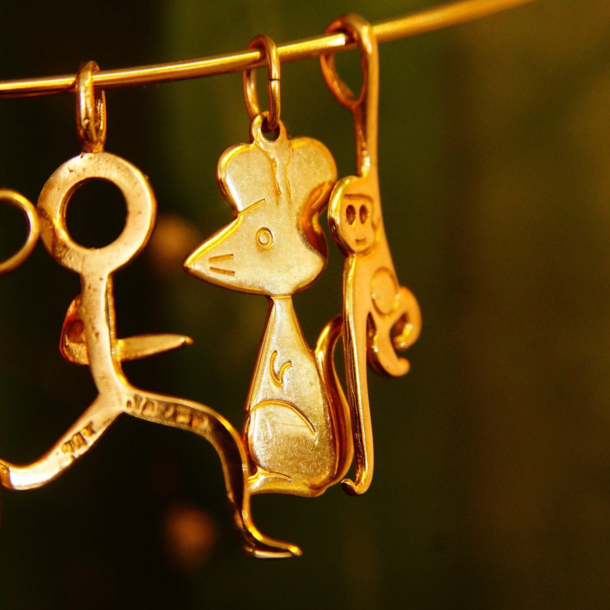 Vintage 14K Solid Yellow Gold Charms/Pendants, Assortment Of Cute Gold Charms, Animal Shapes & Objets, 585 Charm Bracelet Accessories