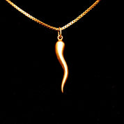 Vintage 14K Yellow Gold Italian Good Luck Charms, 1" Maloik Charm, 1 3/8" Italian Horn, Talisman, Small Puffed Gold Pendants/Charms