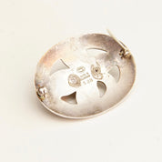 Vintage GEORG JENSEN Sterling Silver Flower Brooch No. 138, Art Nouveau Style, Sterling Denmark, Oval Floral Sash Pin, Soft Patina, 4cm