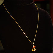 Vintage 18K Gold Enameled Mushroom Charm Necklace, Red & White Enamel, Magic Mushrooms, .8mm Yellow Gold Box Chain, 750 Jewelry, 18 1/2" L