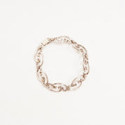 Vintage WRE Sterling Silver Scroll Link Bracelet, W.E Richards, Embellished Silver Bracelet, Art Deco/Nouveau Style, 925 Jewelry, 7 1/4" L