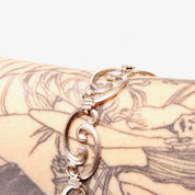 Vintage WRE Sterling Silver Scroll Link Bracelet, W.E Richards, Embellished Silver Bracelet, Art Deco/Nouveau Style, 925 Jewelry, 7 1/4" L