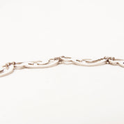 Vintage WRE Sterling Silver Scroll Link Bracelet, W.E Richards, Embellished Silver Bracelet, Art Deco/Nouveau Style, 925 Jewelry, 7 1/4" L