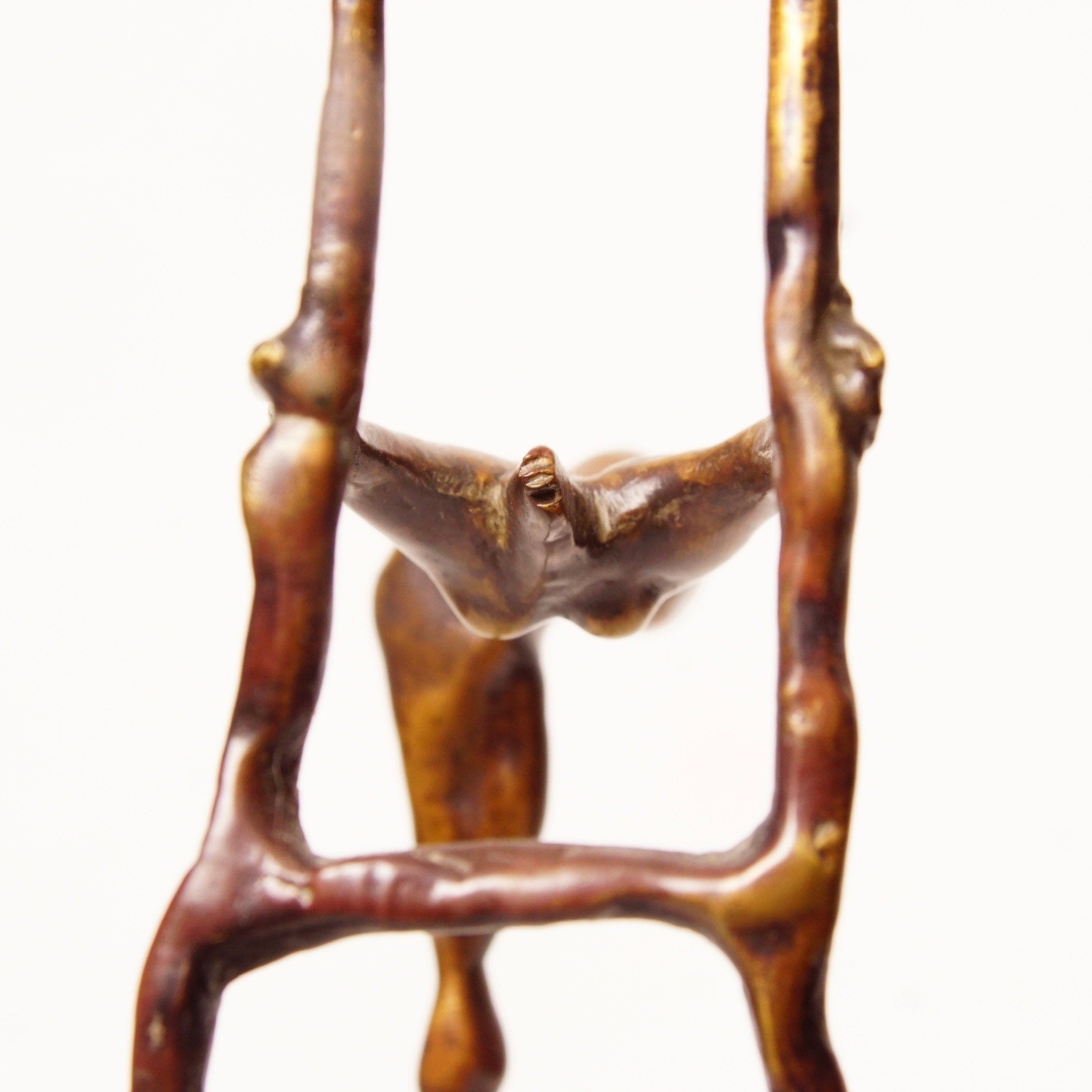 Vintage Abstract Modernist Bronze Nude Figural State/Candle Holder,