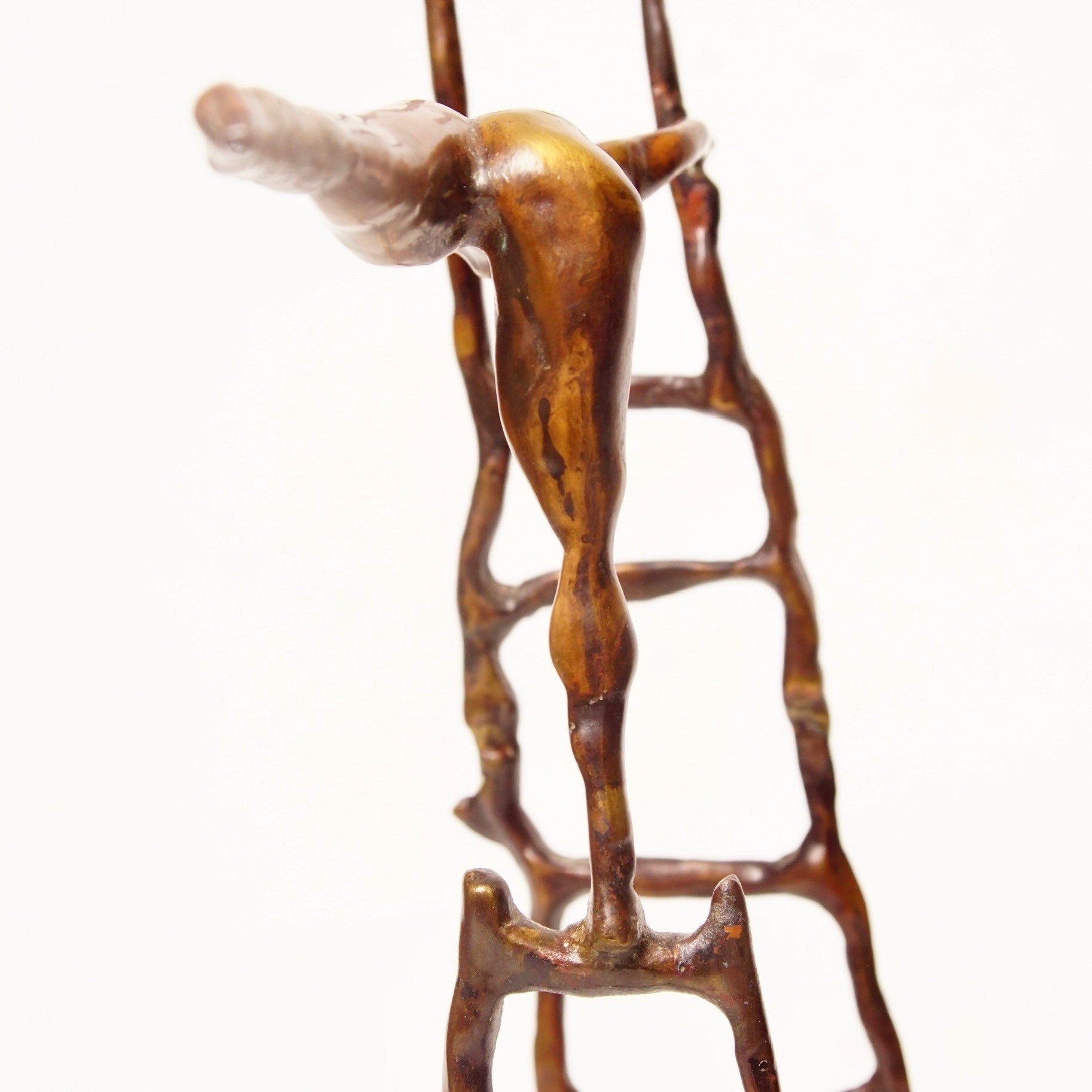 Vintage Abstract Modernist Bronze Nude Figural State/Candle Holder,