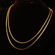 Vintage Italian 14K Gold Box Chains, 1.5mm Solid Yellow Gold Box Chains, Fine Gold Chains, Pendant Chain, 585 Jewelry, 16/18 Long