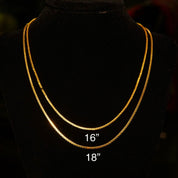 Vintage Italian 14K Gold Box Chains, 1.5mm Solid Yellow Gold Box Chains, Fine Gold Chains, Pendant Chain, 585 Jewelry, 16/18 Long