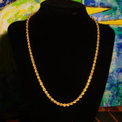 Vintage 14K Yellow Gold Rope Chains, Hollow Gold Rope Chain Necklace, Unisex Chain, Classic Gold Chain, 585 Jewelry, 16-24