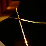Vintage Italian 14K Gold Serpentine Chain, 2mm Articulated Gold Chain Necklace, Solid Yellow Gold Chain, Unisex 585 Jewelry, 19 3/4 L