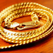 Vintage Hallmarked 18K Gold Herringbone Chain, BREV 172 AR 750, Unisex Yellow Gold Chain, 4mm Solid Gold Chain, 18" Long