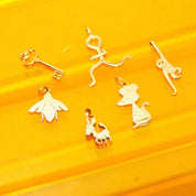 Vintage 14K Solid Yellow Gold Charms/Pendants, Assortment Of Cute Gold Charms, Animal Shapes & Objets, 585 Charm Bracelet Accessories