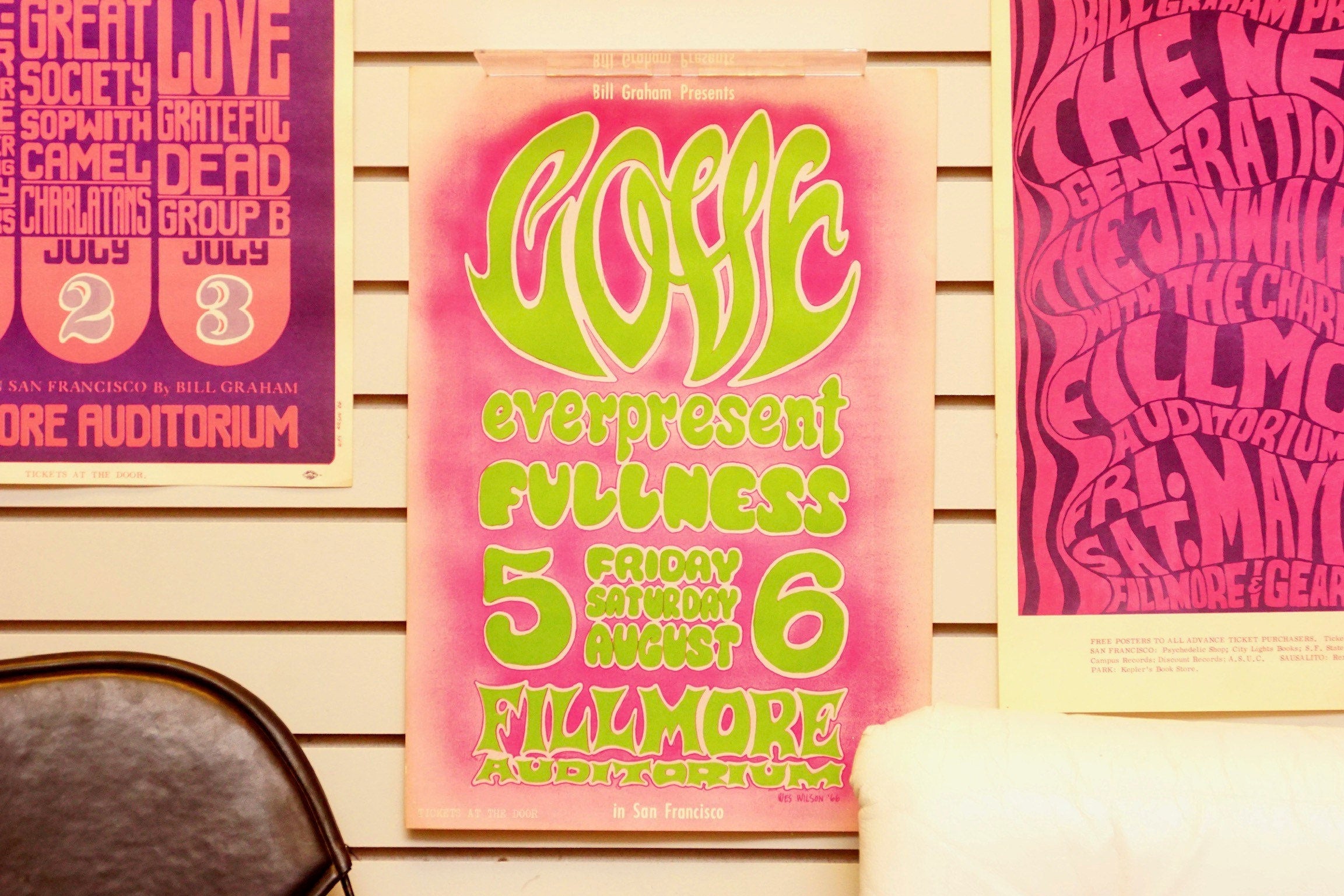 Vintage Signed 1966 Love The Fillmore Auditorium Concert Poster, BG-21, 2nd Print, Bill Graham Presents, Wes Wilson, Very Fine Condition